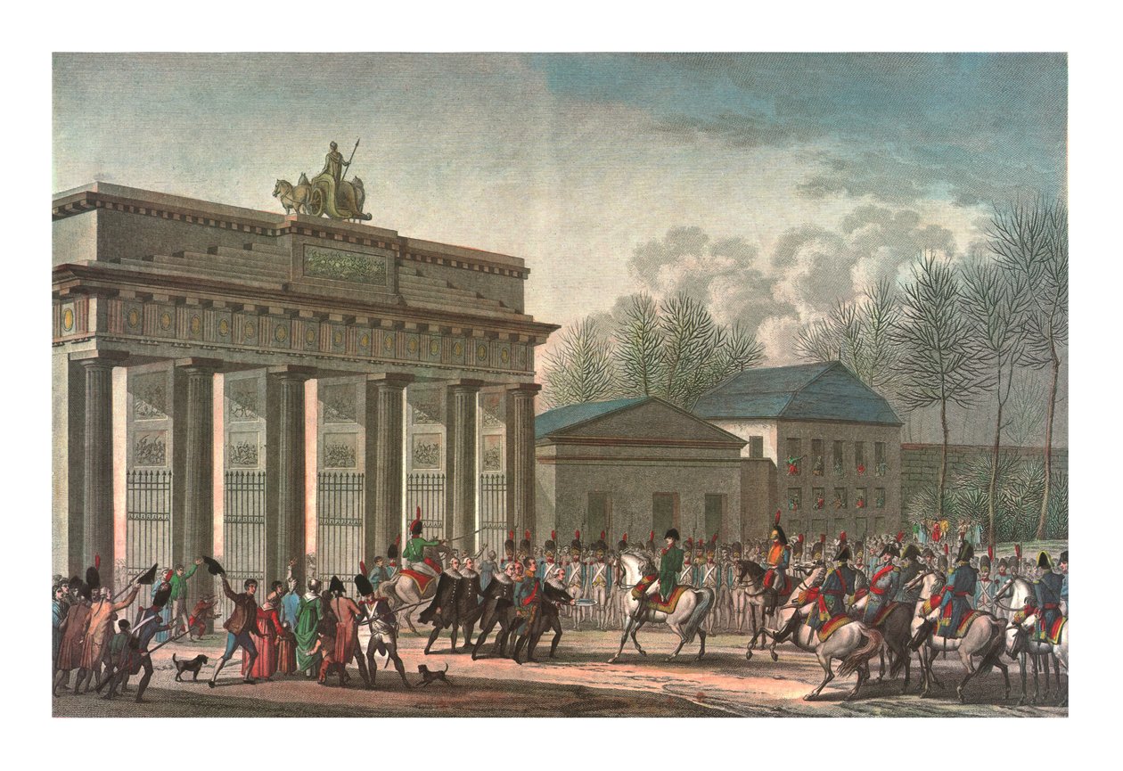 Wjazd Francuzów do Berlina, 27 października 1806, ok. 1850 autorstwa Edme Bovinet