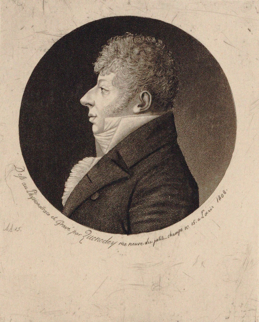 Portret skrzypka i kompozytora Jean Nicolas Auguste Kreutzer 1778-1832, 1808. autorstwa Edme Quenedey