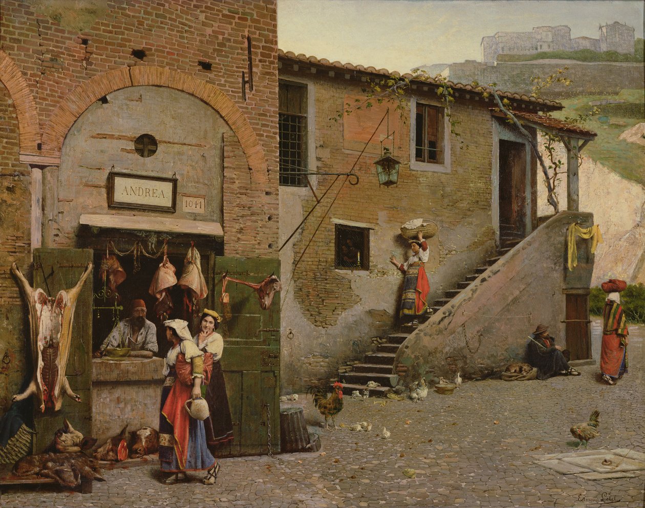Rzeźnik Trastevere, Rzym autorstwa Edmond Lebel