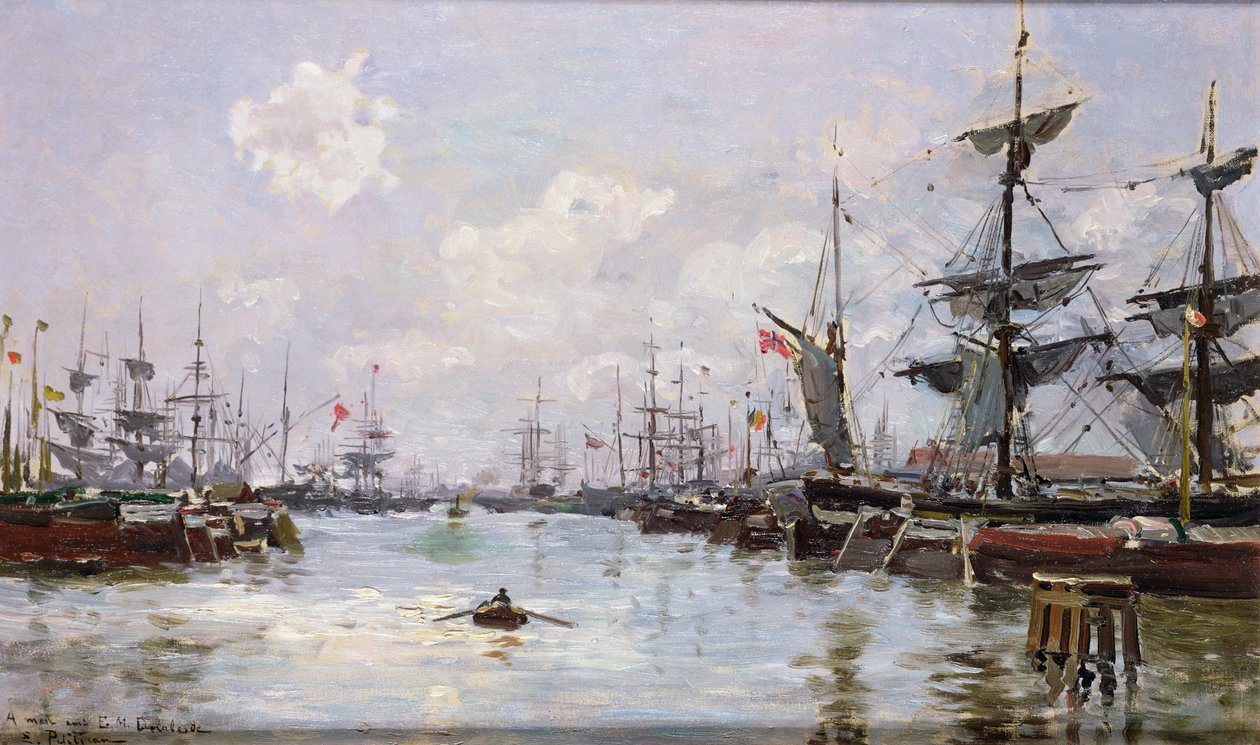 Port (olej na płótnie na desce) autorstwa Edmond Petitjean