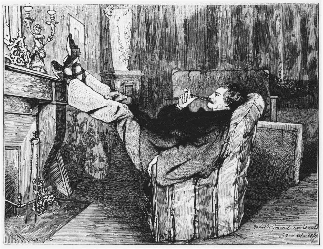 Jules de Goncourt (1830-70) z Journal by Edmond i Jules de Goncourt, 29 kwietnia 1857, ryty przez Charlesa Mauranda (fot. bw) autorstwa Edmond de Goncourt