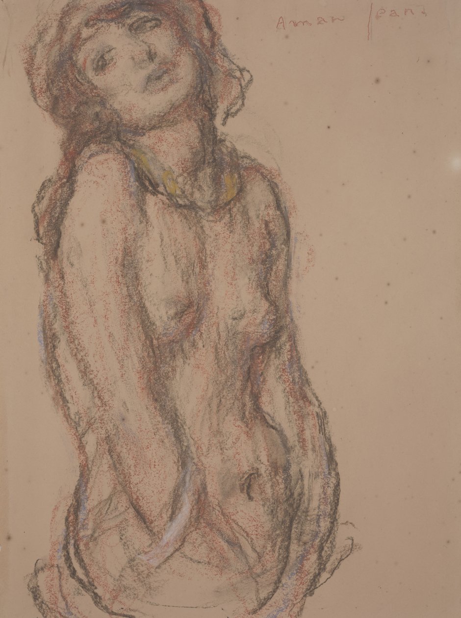 Akt (kredka na papierze) autorstwa Edmond François Aman Jean