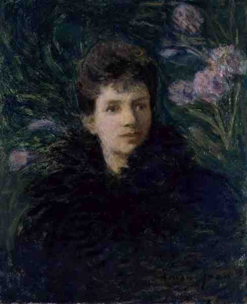 Młoda kobieta z fiołkami, ok. 1910 (olej na płótnie) autorstwa Edmond François Aman Jean