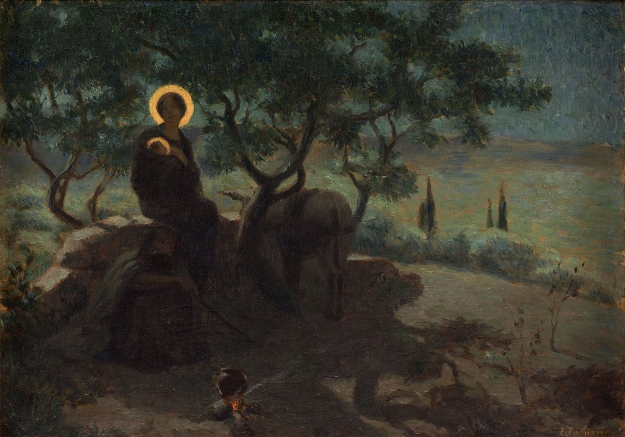 Lot do Egiptu, ok. 1915 (olej na płótnie) autorstwa Edmond (1861 1943) Tapissier