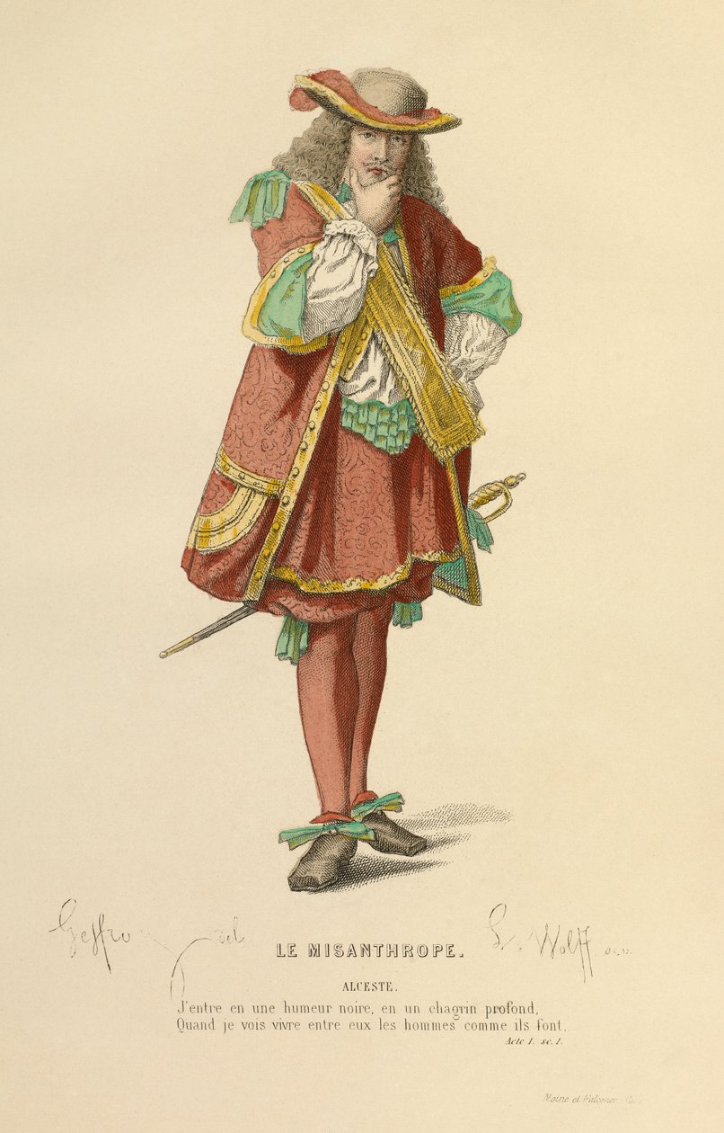 Kostium do roli Alceste, ok. 1868 r. (rycina) autorstwa Edmond Aime Florentin Geffroy
