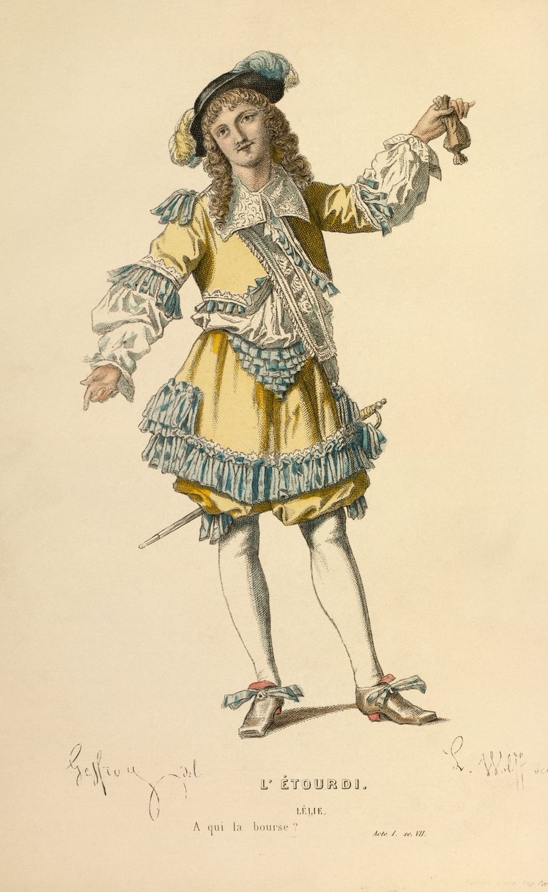 Kostium do roli Lelie, ok. 1868 r. (rycina) autorstwa Edmond Aime Florentin Geffroy