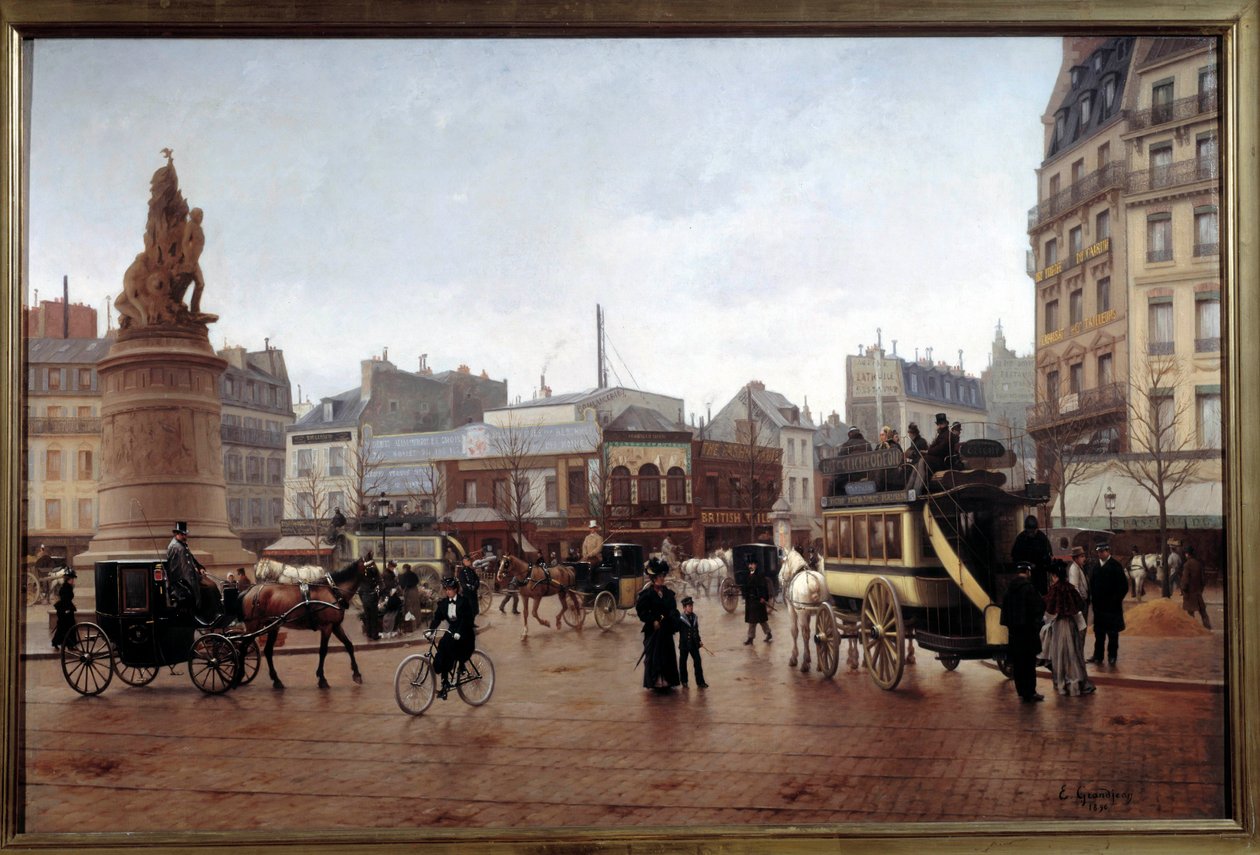 Widok na Place Clichy w 1896 r. Obraz Edmonda Grandjeana (1844-1908) 1896 nd. 0,85x1,3 m Paryż, Muzeum Carnavalet autorstwa Edmond Georges Grandjean