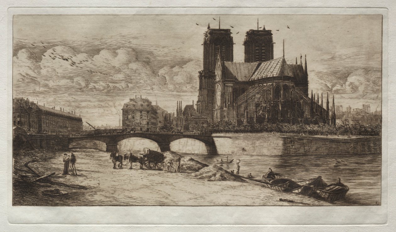 Apsyda Notre Dame de Paris autorstwa Edmond Gosselin