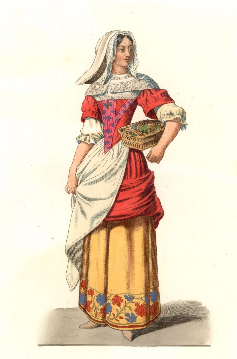 Francuski chłop XVII wiek, z ryciny Jean Saint Jean - Litografia z ilustracji Edmonda Lechevallier-Chevignarda (1825-1902), z „Costumes historiques des 16th autorstwa Edmond Lechevallier Chevignard