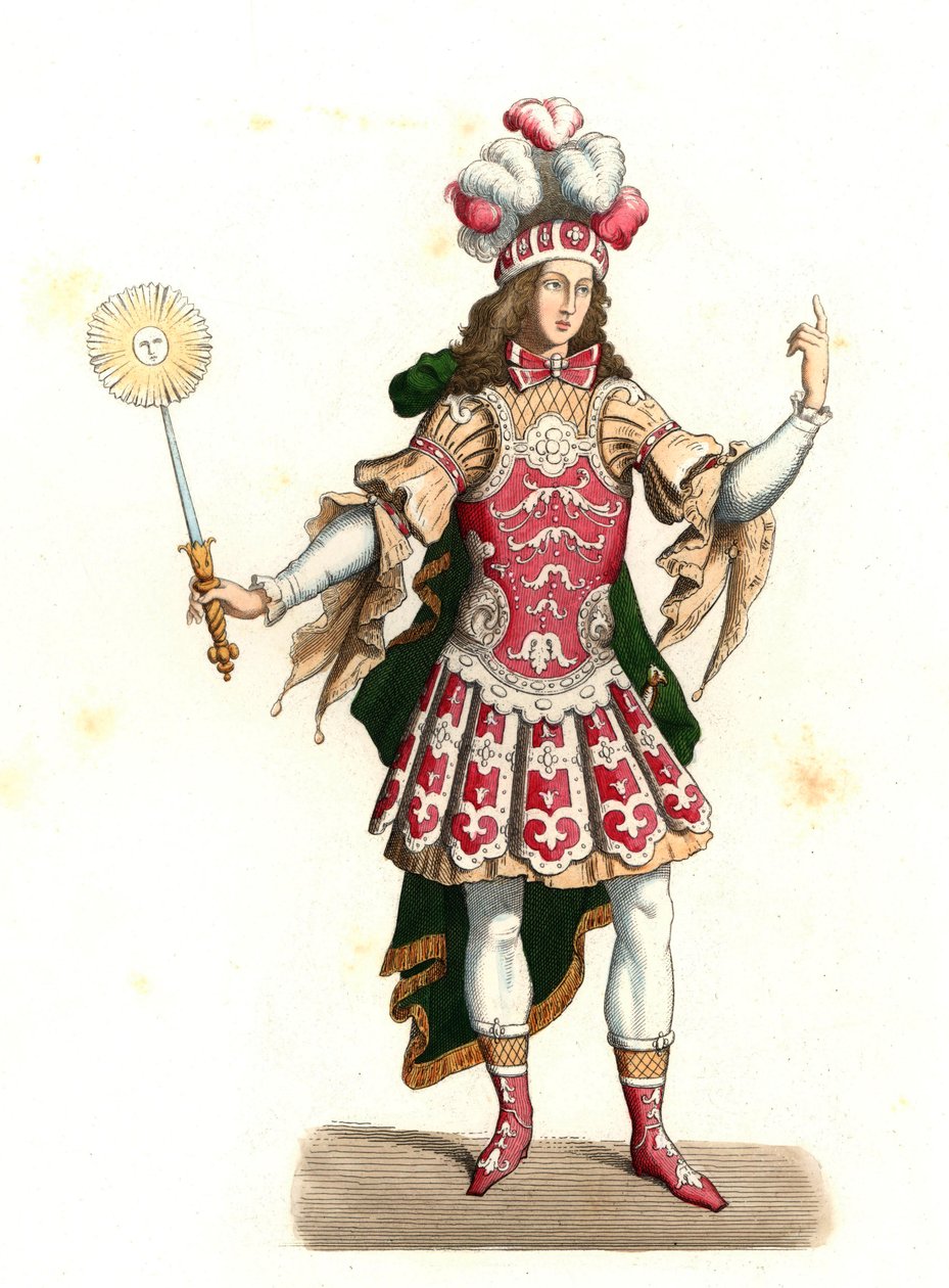 Ludwik XIV Francji, król słońca (1638-1715), w stroju tanecznym autorstwa Edmond Lechevallier Chevignard