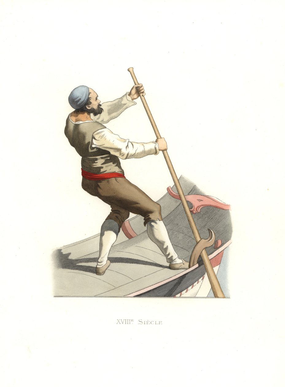 wenecki gondolier autorstwa Edmond Lechevallier Chevignard