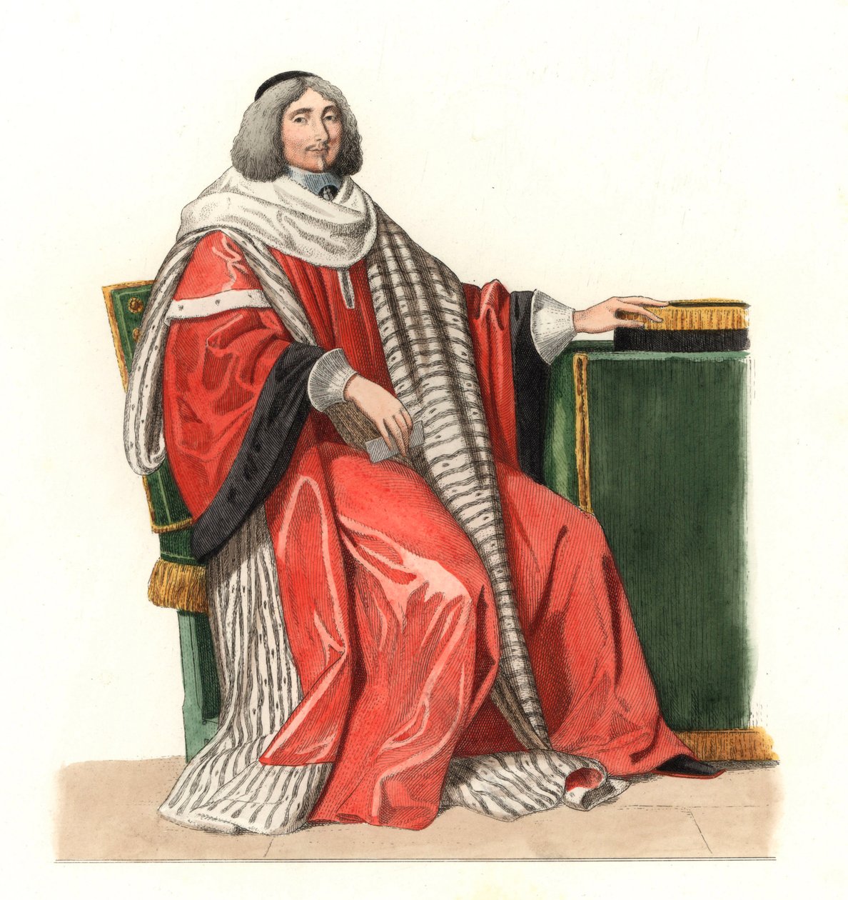 Jean Antoine de Mesme (1661-1723), pan Irval, hrabia Avaux, francuski magistrat XVII w., według obrazu z 1653 r. autorstwa Philippe de Champaigne (1602-1674) - Litografia na podstawie ilustracji Edmonda Lechevallier-Chevignarda ( 1825-1902), ekstrakt autorstwa Edmond Lechevallier Chevignard
