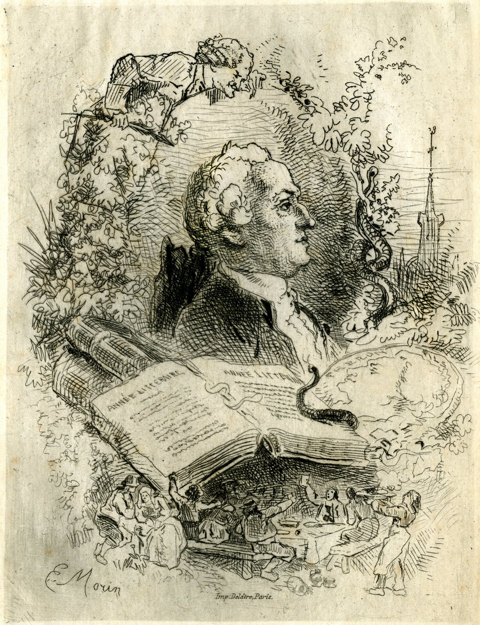 Portret Elie Catherine Freron (1718-1776) autorstwa Edmond Morin