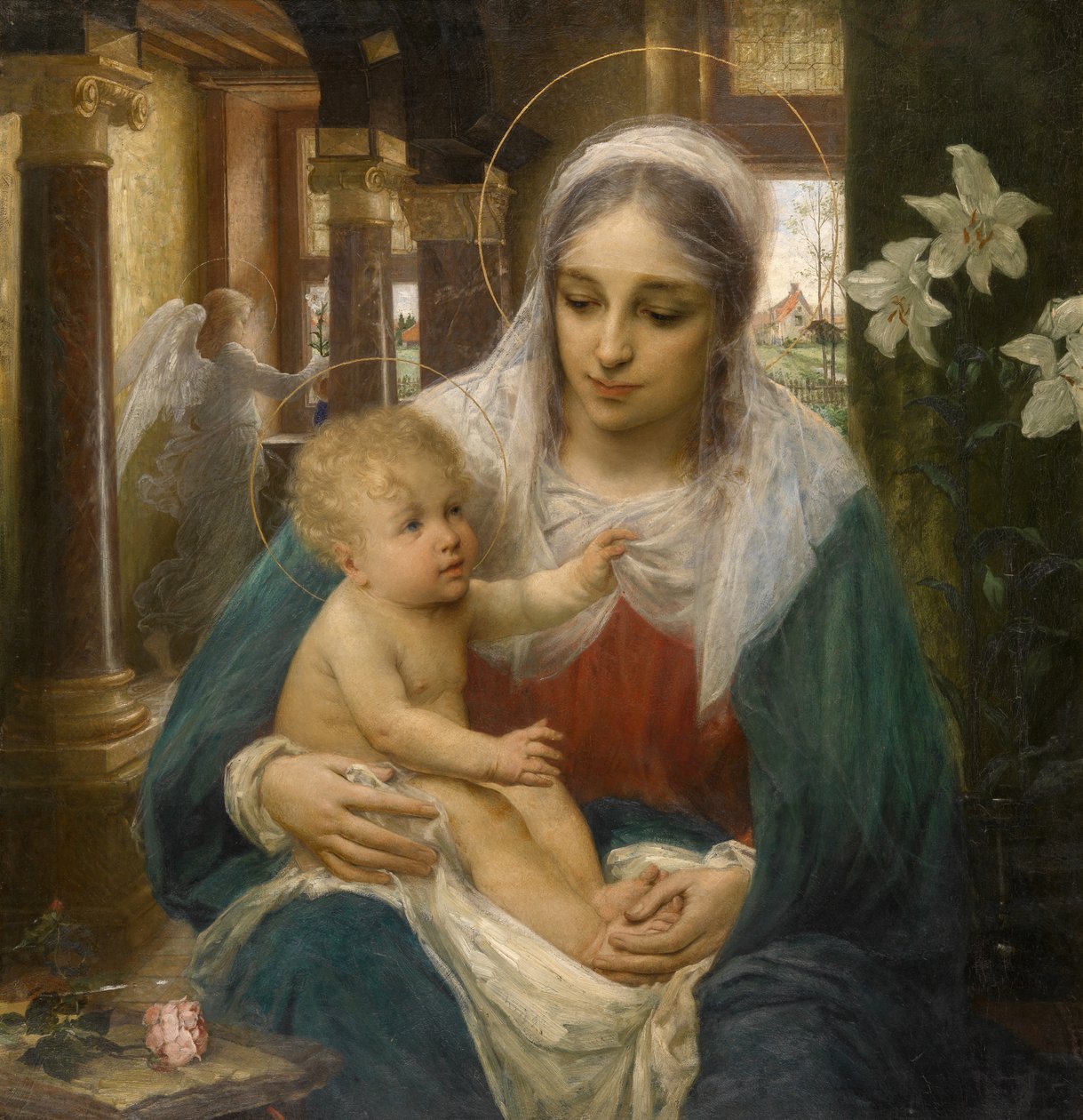 Mater Purissima (óleo sobre painel) polimento autorstwa Edmond Theodor van Hove