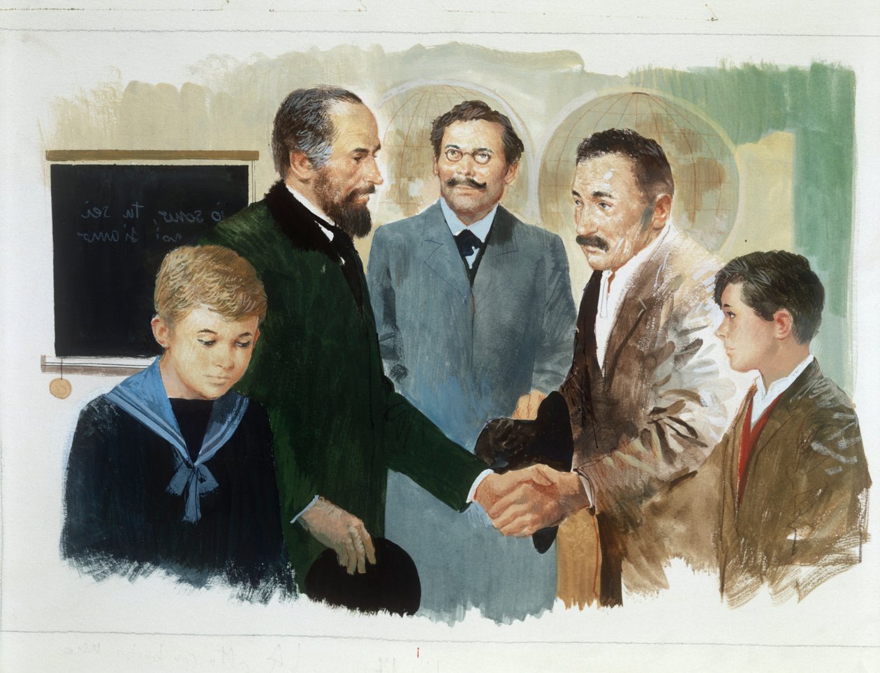 Węgielnik i dżentelmen, z Serca, Edmondo De Amicis, rysunek autorstwa Edmondo de Amicis
