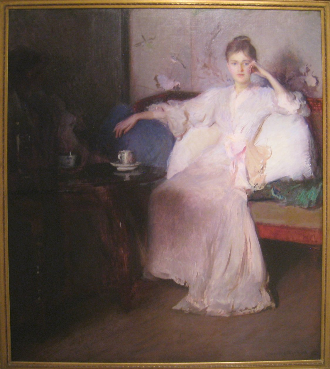 Aranżacja w różowej i szarej popołudniowej herbacie autorstwa Edmund Charles Tarbell