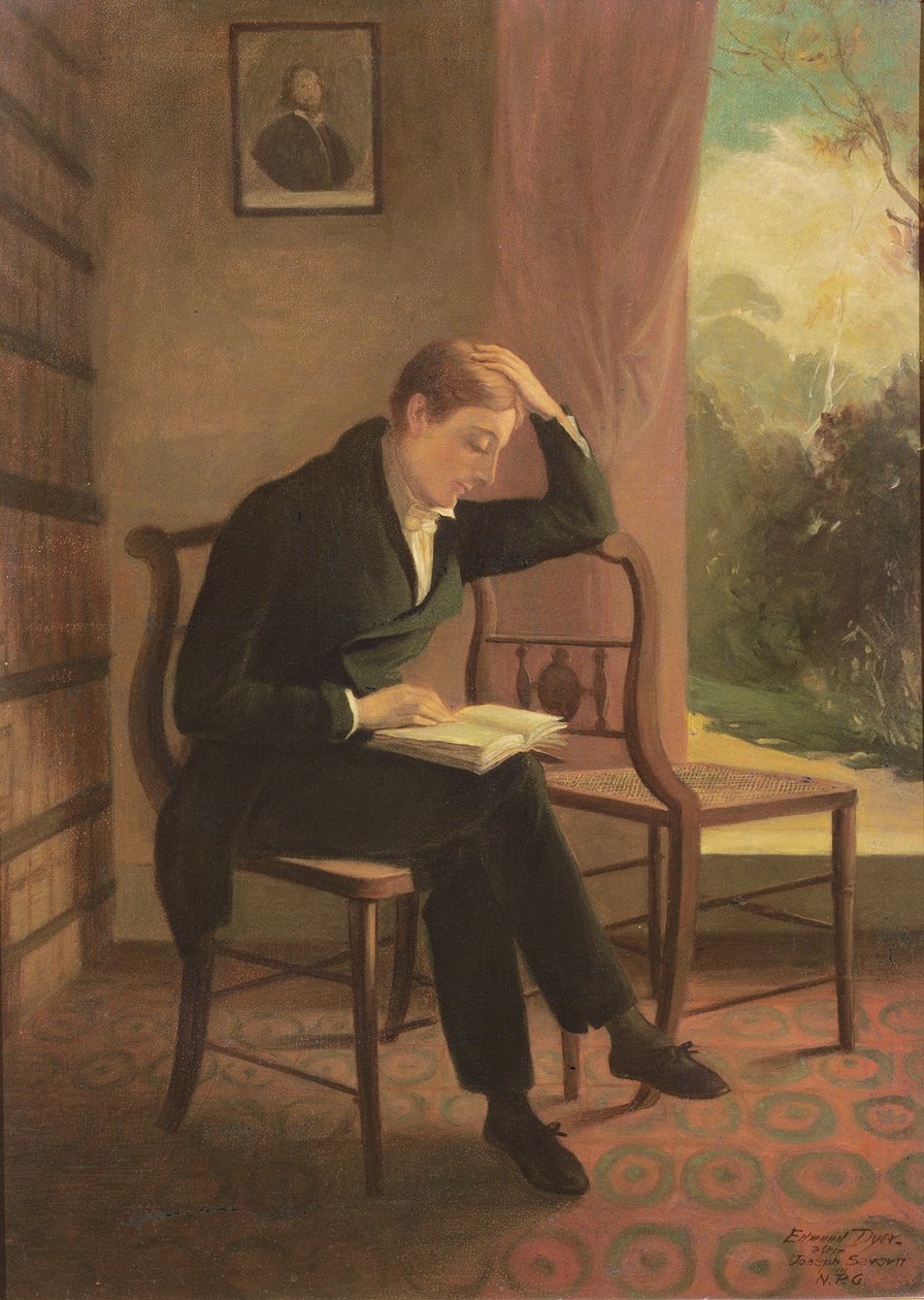 Keats w Wentworth Place, według obrazu Josepha Severn (1793-1879), 1933 autorstwa Edmund Dyer