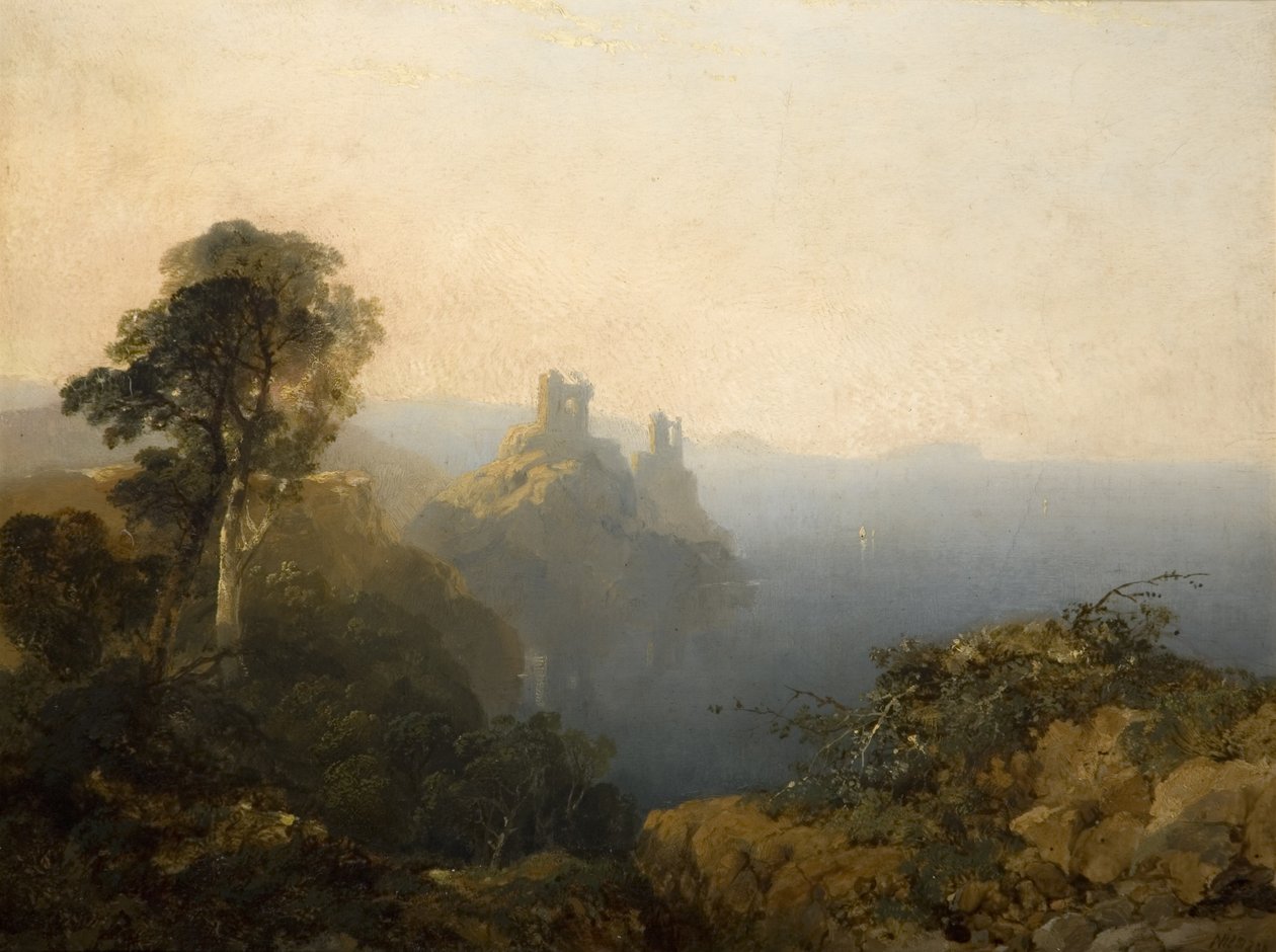 Czarny Zamek, Wicklow, 1854 autorstwa Edmund John Niemann