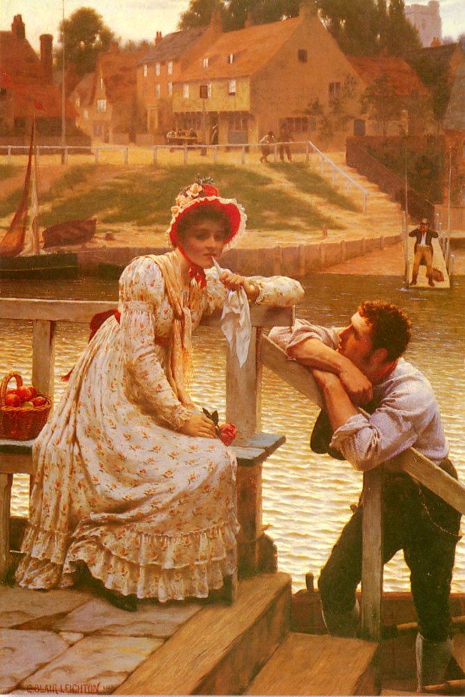 Zaloty autorstwa Edmund Leighton