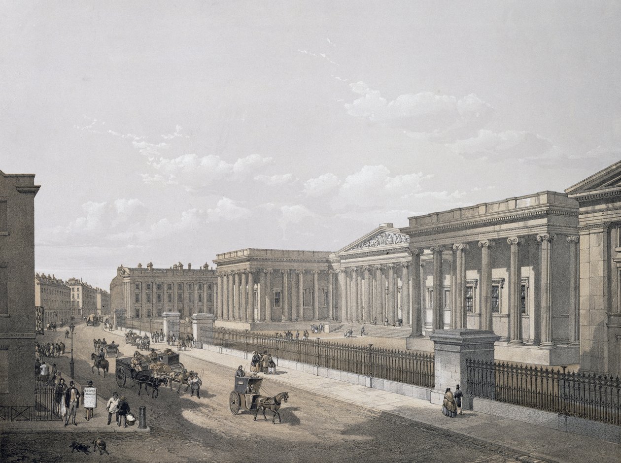 The British Museum, rycina Williama Simpsona (1823-99), wyd. 1852 przez Lloyd Bros. und Co. (litografia) autorstwa Edmund Walker