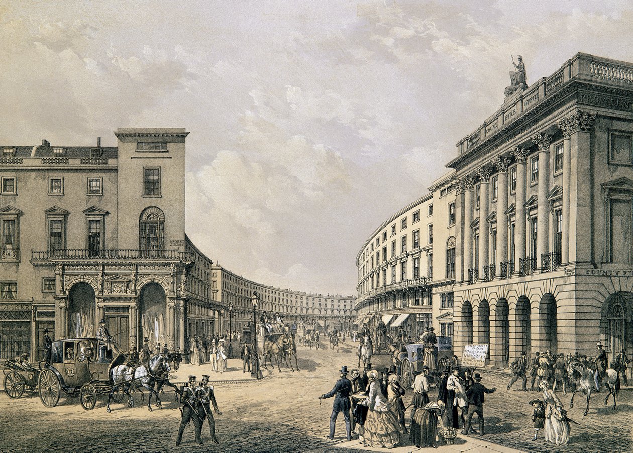 Kwadrant, Regent Street, wyd. 1852 (litografia) autorstwa Edmund Walker