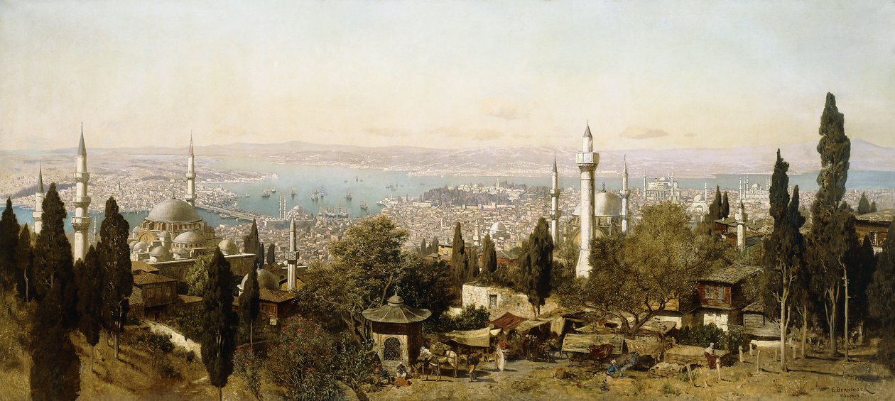 Widok Konstantynopola (olej na płótnie) autorstwa Edmund Berninger