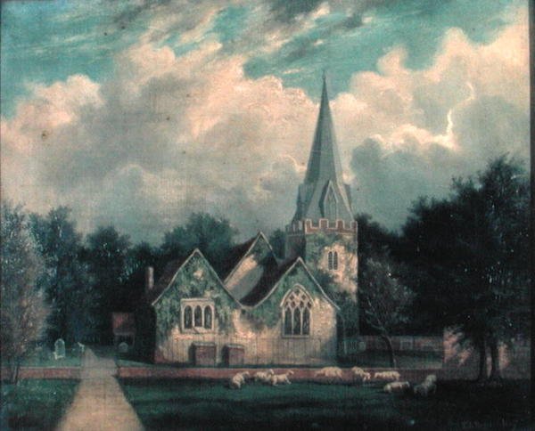 Kościół Stoke-Poges autorstwa Edmund Birckhead Bensell