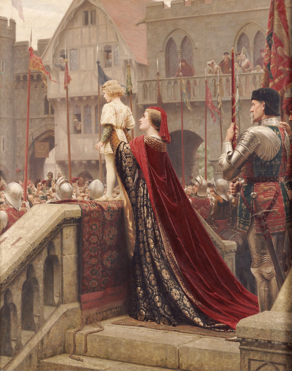 Mały książę prawdopodobnie zdąży pobłogosławić królewski tron, 1904 autorstwa Edmund Blair Leighton