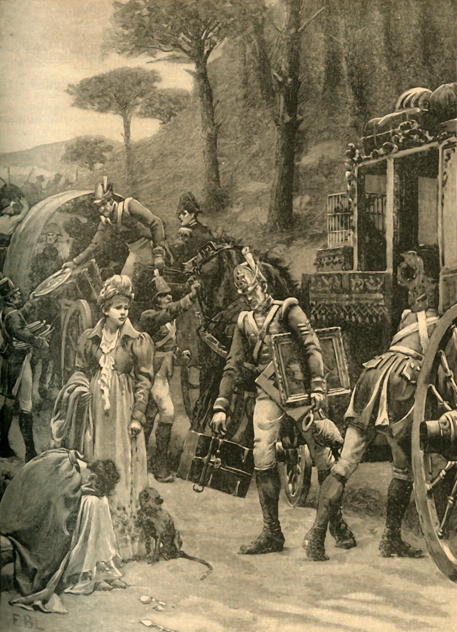 Ucieczka króla Józefa Bonaparte z Vitorii w Hiszpanii, 1813–1890. autorstwa Edmund Blair Leighton