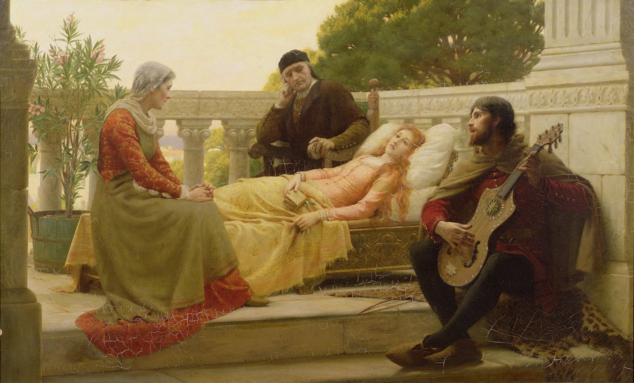 Jak Liza kochała króla, 1890 autorstwa Edmund Blair Leighton