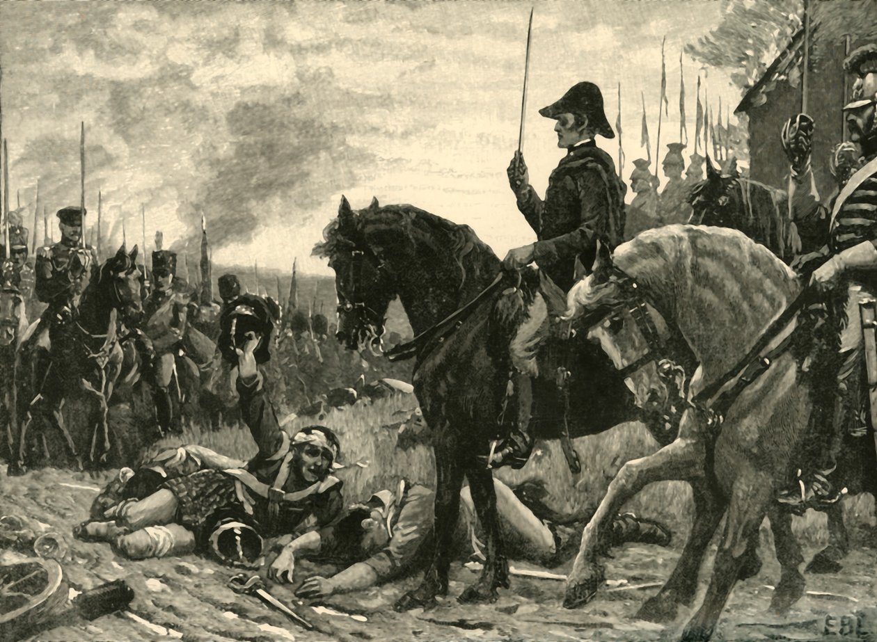 Spotkanie Wellingtona i Bluchera po bitwie pod Waterloo, 1815/1890. autorstwa Edmund Blair Leighton