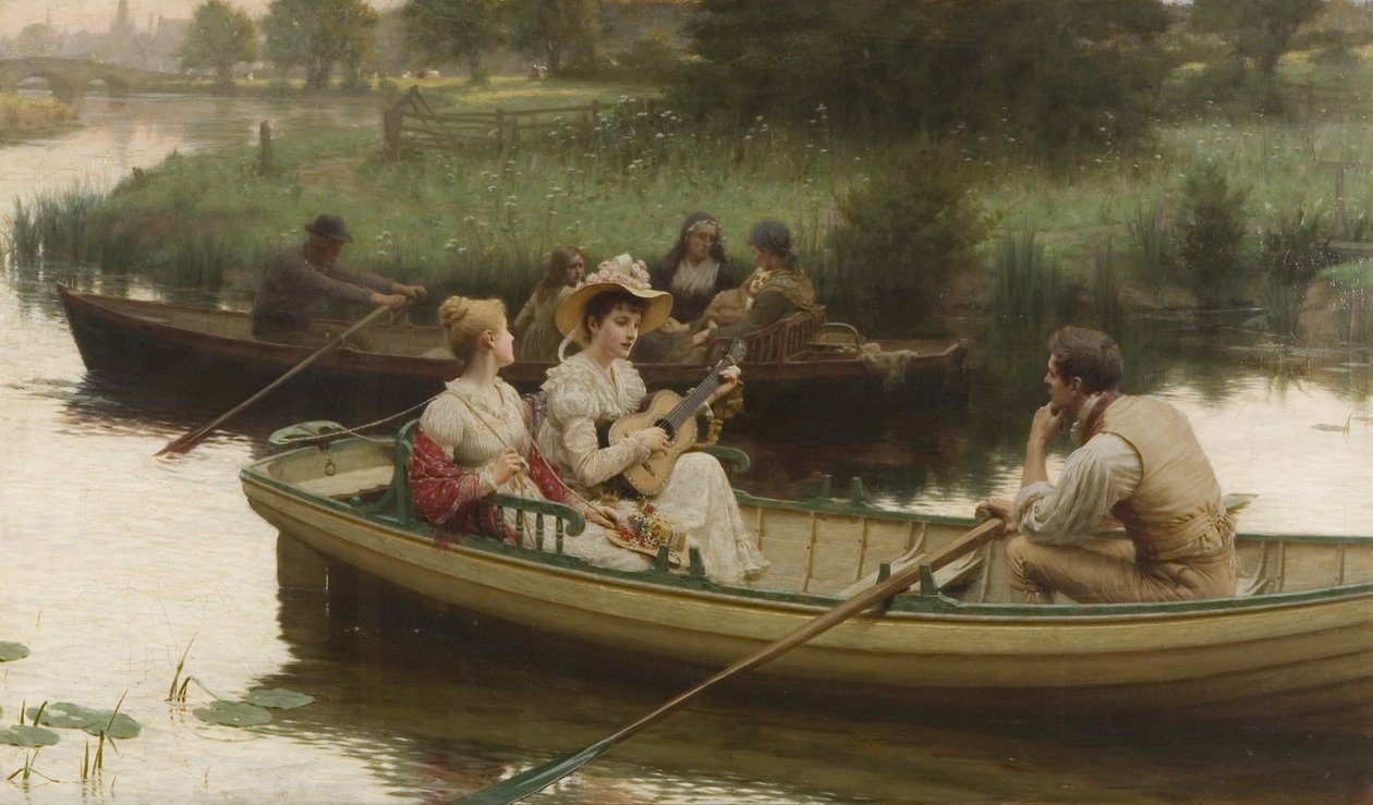 Smutek i Pieśń (olej na płótnie) autorstwa Edmund Blair Leighton