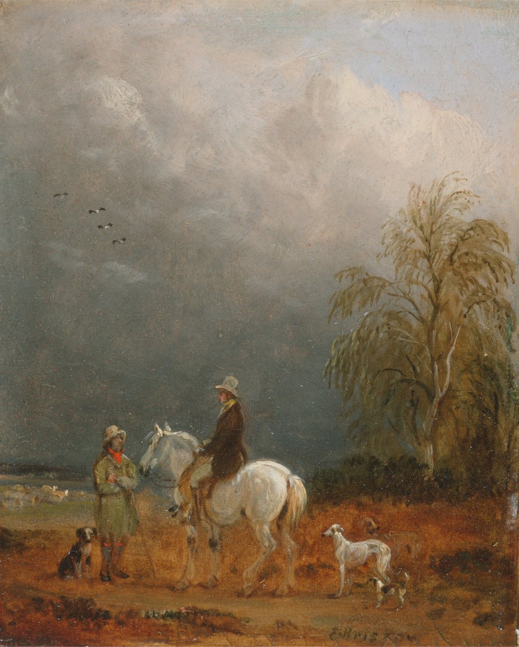 Podróżnik i pasterz w pejzażu autorstwa Edmund Bristow