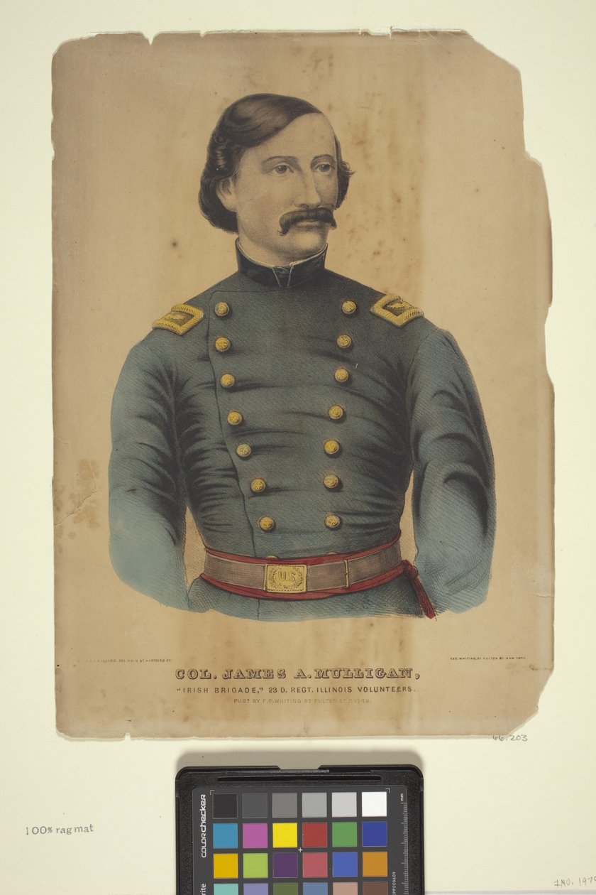 Pułkownik James A. Mulligan (litografia ręcznie kolorowana) autorstwa Edmund Burke Kellogg