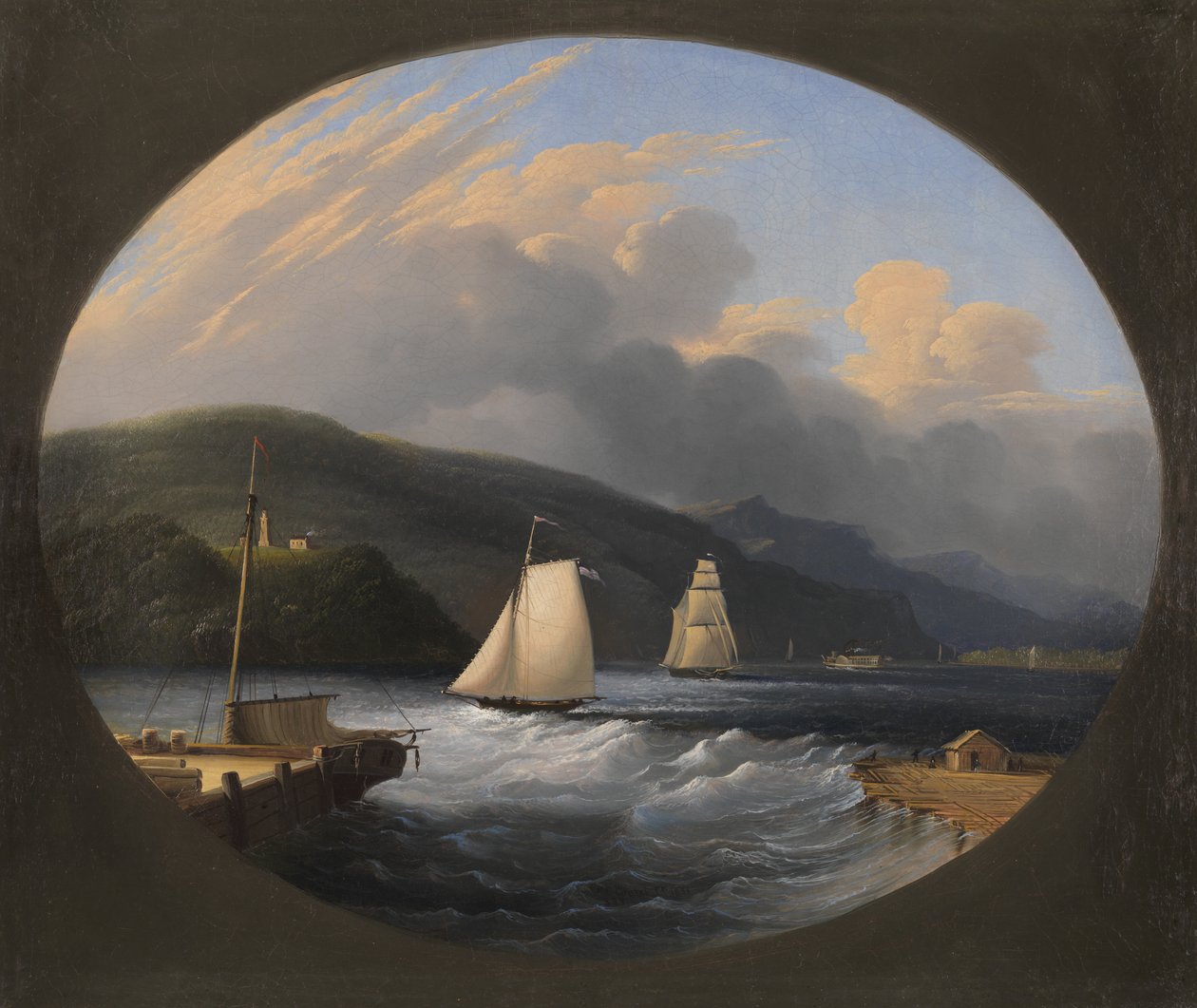 Lądowanie w Kornwalii, rzeka Hudson, 1851 autorstwa Edmund C. Coates
