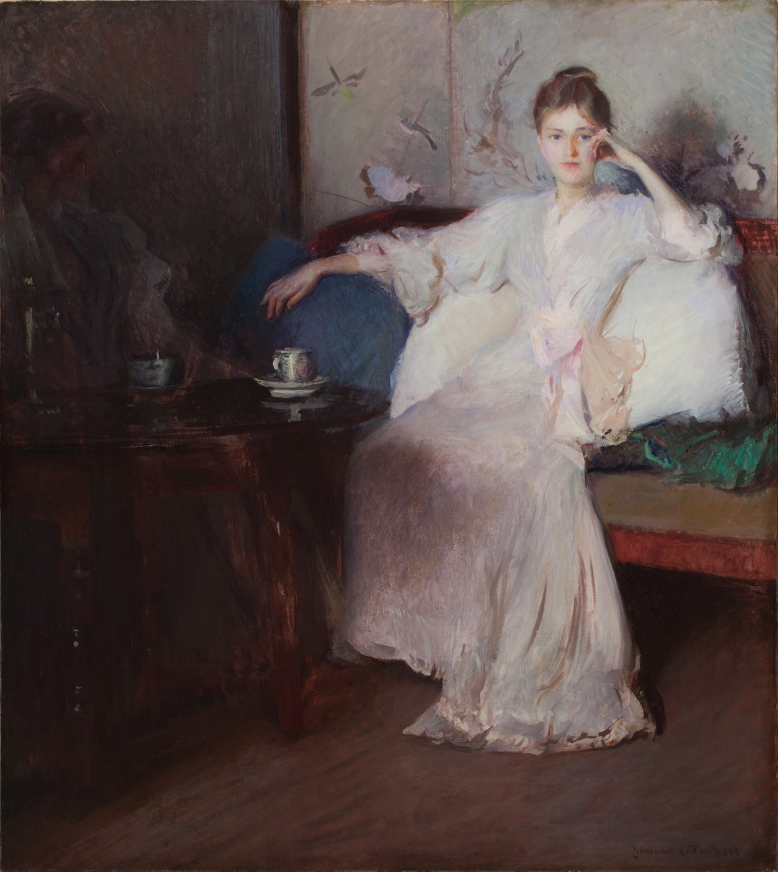 Aranżacja w kolorze różowym i szarym (podwieczorek) autorstwa Edmund Charles Tarbell