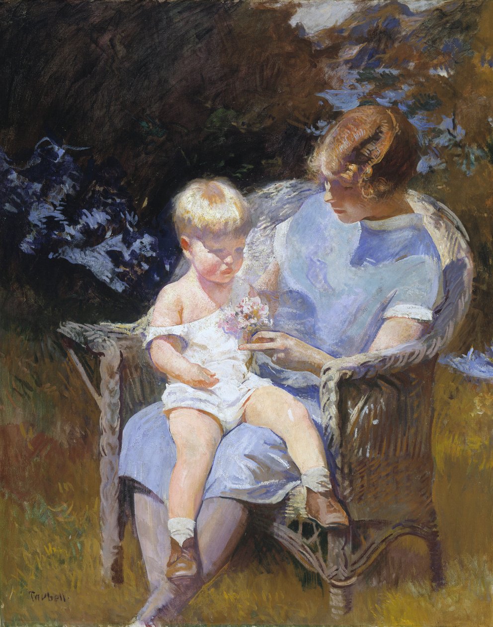 Marjorie i Mały Edmund, 1928. autorstwa Edmund Charles Tarbell