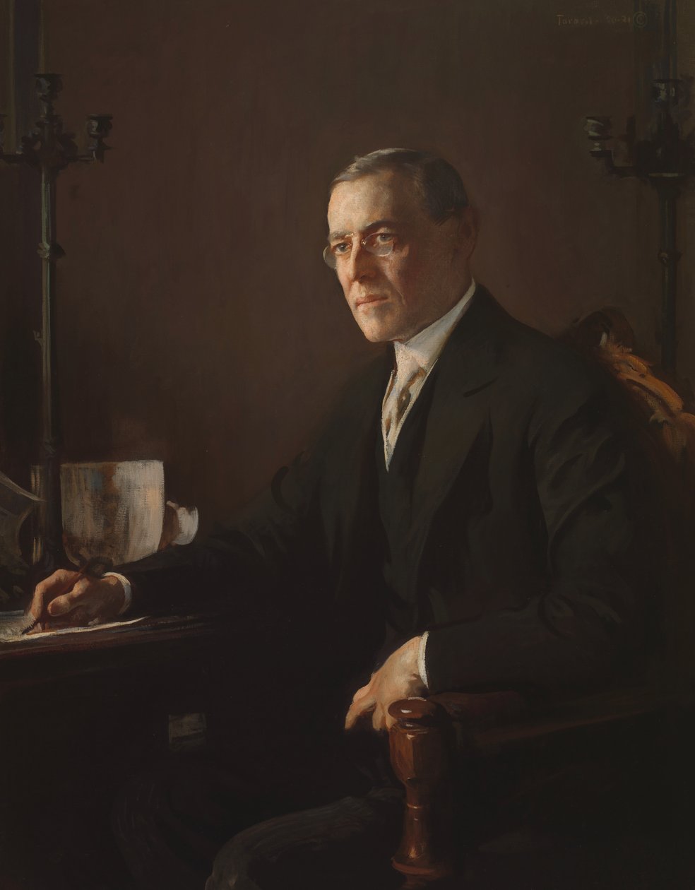 Woodrow Wilson, 1920-1921. autorstwa Edmund Charles Tarbell