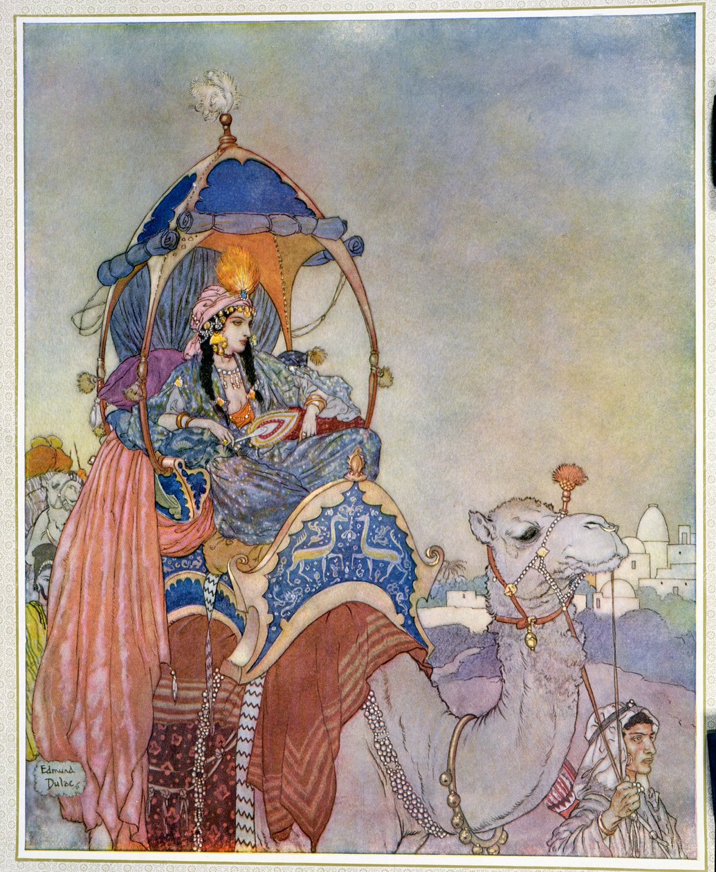 Księżniczka jadąca na wielbłądzie autorstwa Edmund Dulac