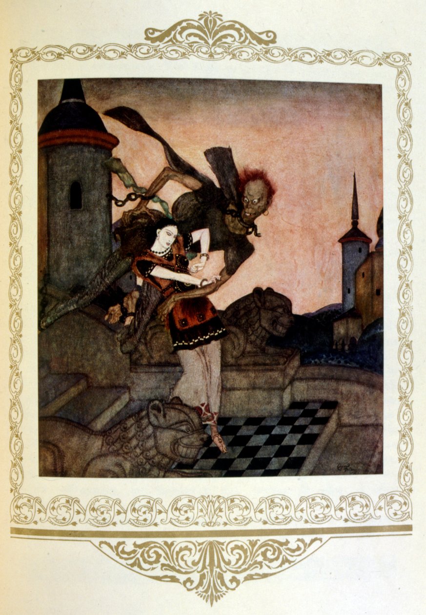 Ilustracja "zniewolona księżniczka. Serbia" Dulaca. autorstwa Edmund Dulac
