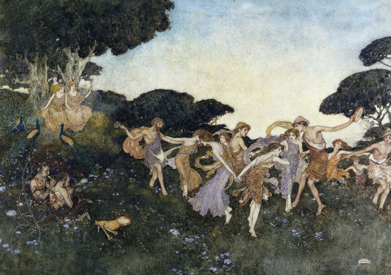 Scena z filmu "Burza autorstwa Edmund Dulac