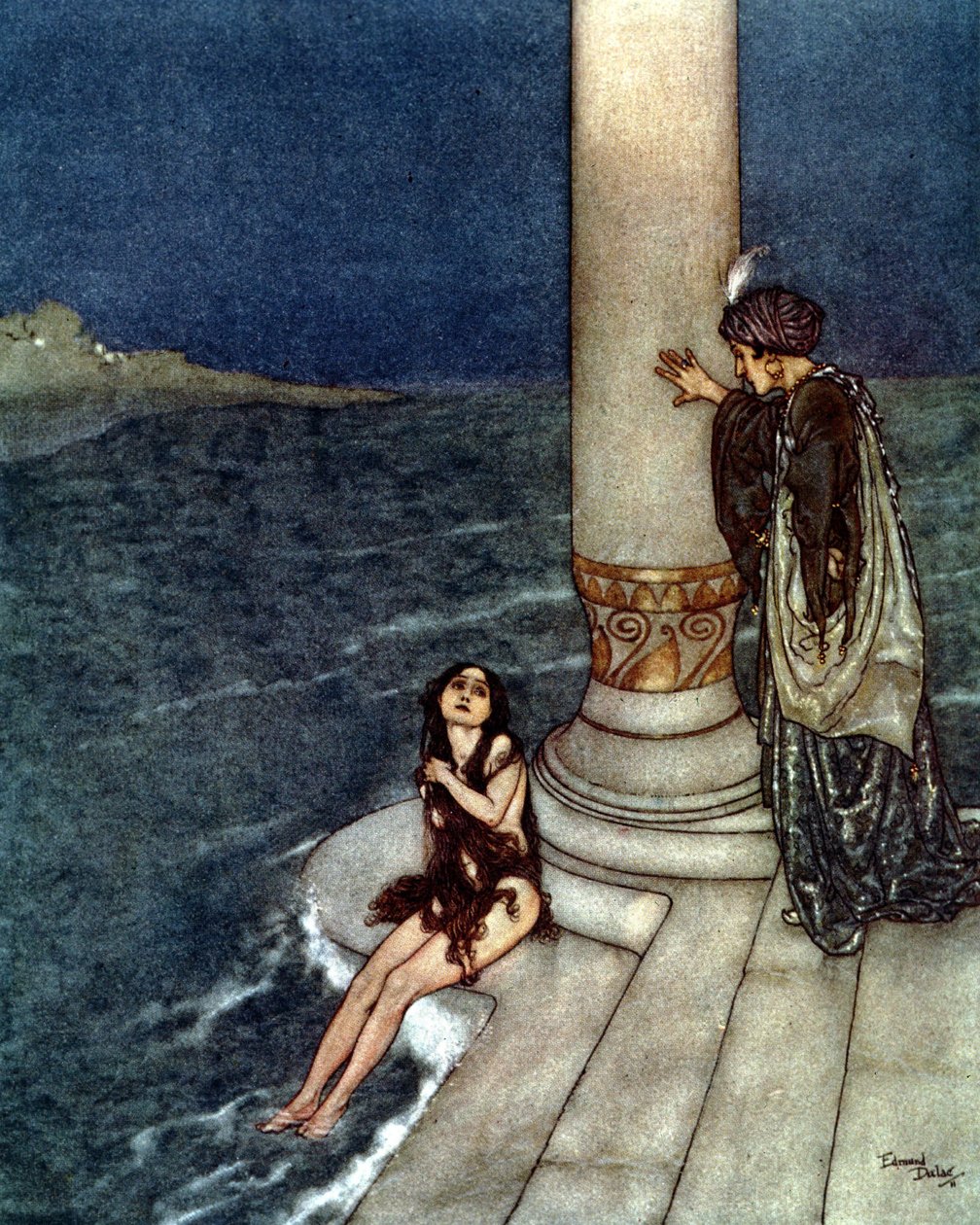Mała syrenka (litografia) autorstwa Edmund Dulac