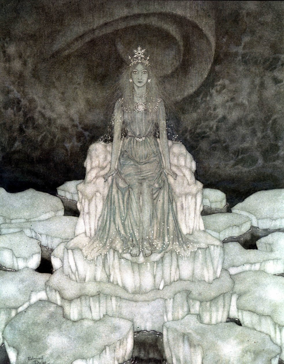 "Królowa Śniegu": Królowa Śniegu w Majestacie autorstwa Edmund Dulac