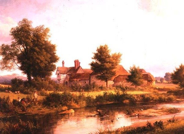 Widok na Unstead House, niedaleko Bramley autorstwa Edmund Gill