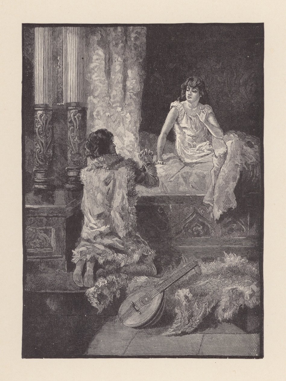 Ilustracja do "Wigilii św. Agnieszki" Johna Keatsa (litografia) autorstwa Edmund Henry Garrett