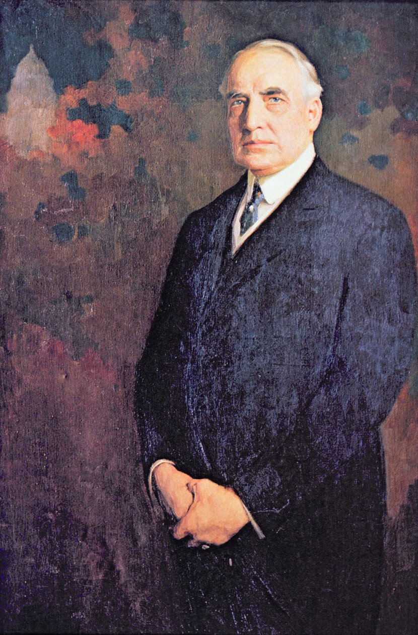 Warren G. Harding (1865-1923) (kolor lito) autorstwa Edmund Hodgson Smart