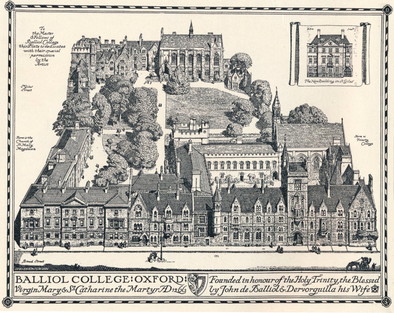 Balliol College, Oksford, 1905 autorstwa Edmund Hort New