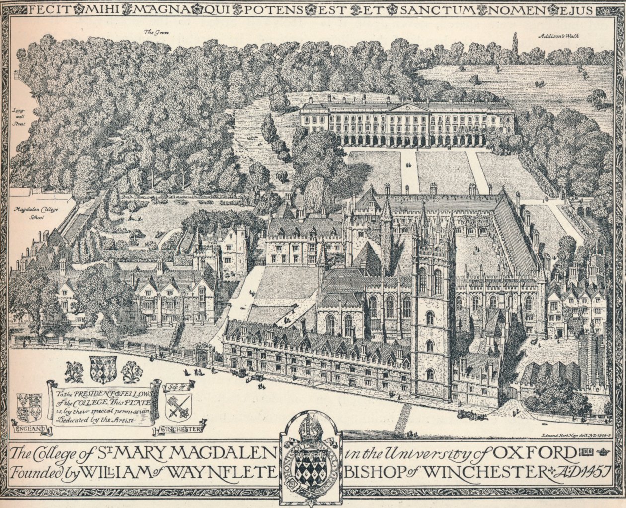 Magdalen College, Oksford, 1905 autorstwa Edmund Hort New