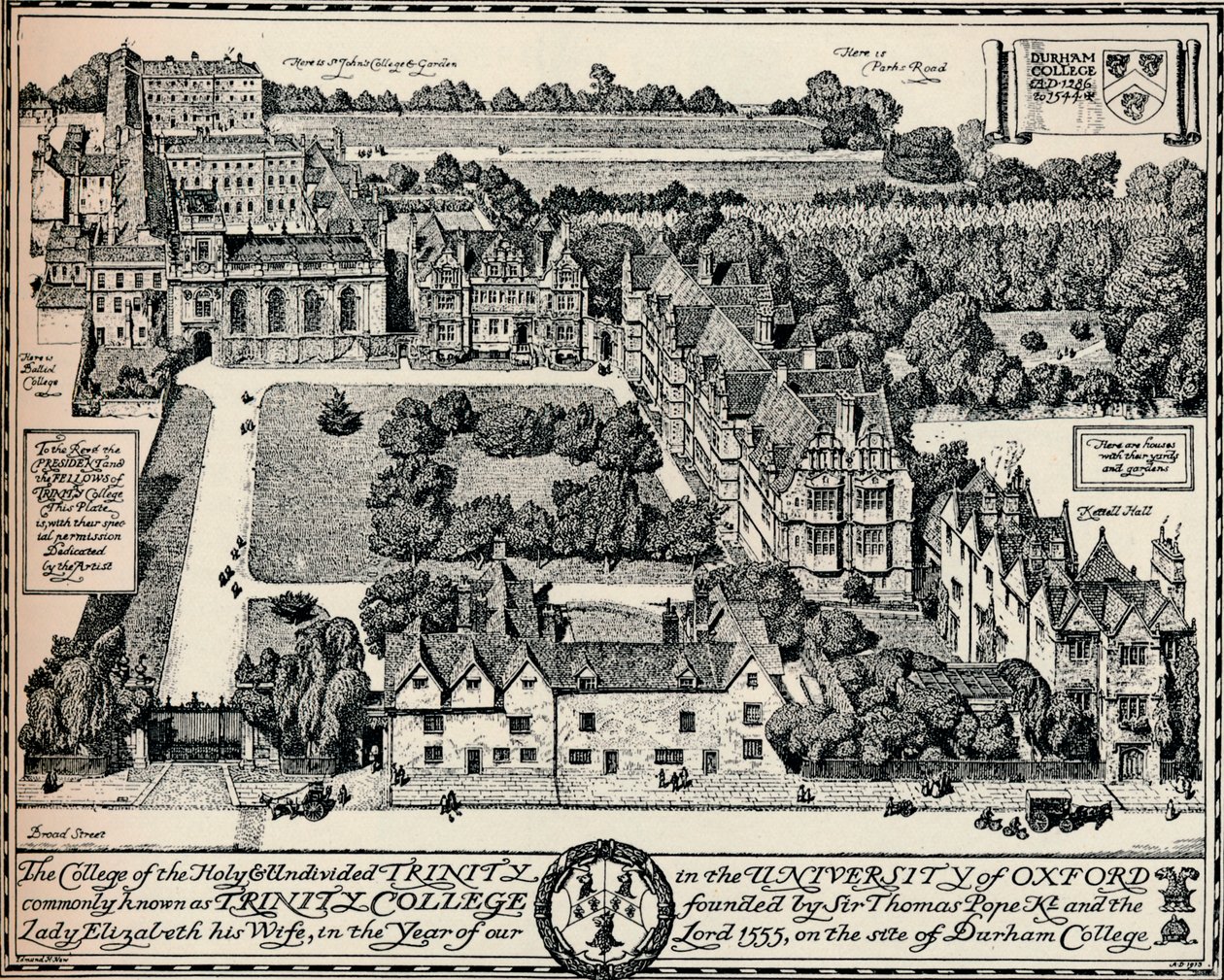 Trinity College, Oksford, 1905 autorstwa Edmund Hort New