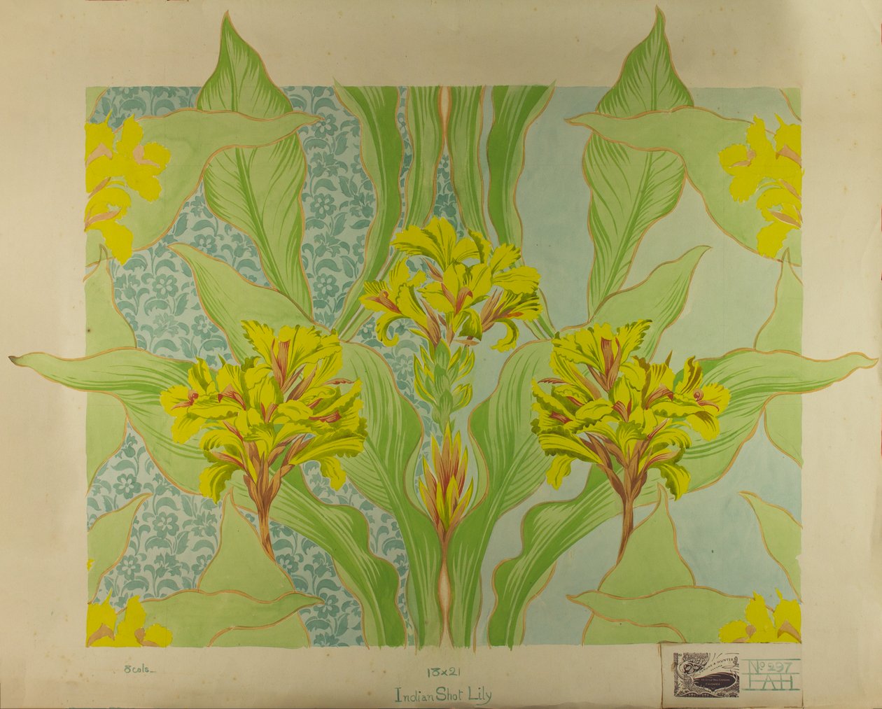 Indian Shot Lily, c.1895 (gwasz na papierze) autorstwa Edmund Hunter